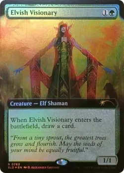 Elvish Visionary (Extended Art) -Foil Near Mint MTG Secret Lair - Image 1