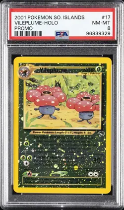 2001 POKEMON SOUTHERN ISLANDS PROMO #17 VILEPLUME-HOLO PSA 8 - Image 1