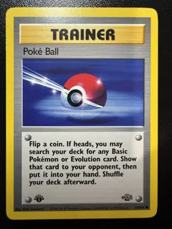 Pokemon Poke Ball 64/64 Jungle 1st edition Common card LP - Image 1