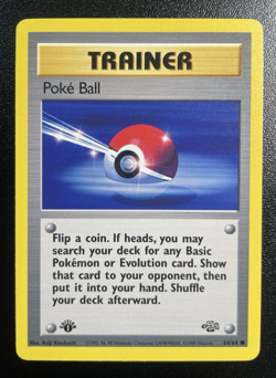 Poke Ball 1st Edition 64/64 Jungle Set Pokemon Card NM - Image 1