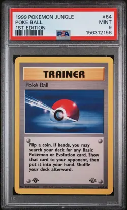 1999 Pokemon Jungle 1st Edition #64 Poke Ball PSA 9 MINT - Image 1