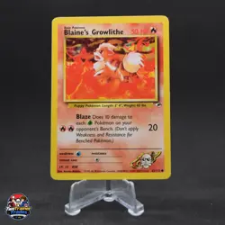 Blaine's Growlithe (62) Common Gym Heroes 062/132 MP Pokemon #2 - Image 1