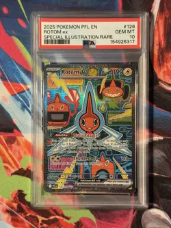 2025 POKEMON PFL EN-PHANTASMAL FLAMES SPECIAL ILLUSTRATION RARE ROTOM EX PSA 10 - Image 1