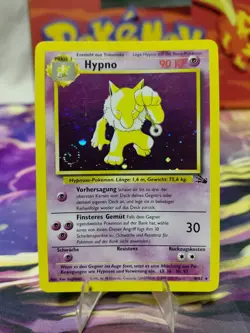 Pokemon TCG Hypno Fossil Holo Unlimited HUGE SWIRL 8/62 LP Condition GERMAN - Image 1