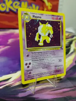 Pokemon TCG Hypno Fossil Holo Unlimited HUGE SWIRL 8/62 LP Condition GERMAN - Image 3