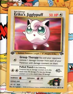Pokemon TCG Erika’s Jigglypuff 69/132 1st Edition Gym Challenge Non-Holo NM - Image 1
