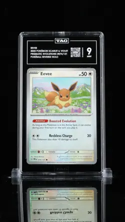 PSA 9 Eevee 074/131 Pokemon Prismatic Evolutions Poke Ball Reverse Holo 2025 - Image 1