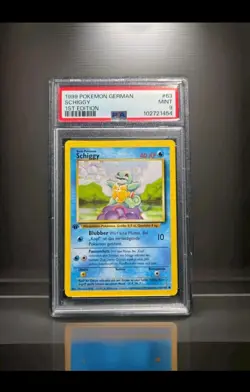 Pokemon TCG Squirtle (Schiggy) Base Set, 1st Edition, German PSA 9 - Image 1