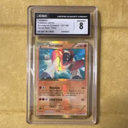 Pokemon Terrakion 151/149 Secret Rare Holo CGC 8 Graded 2012 Boundaries - Image 1