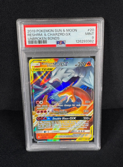 Pokemon 2019 Reshiram & Charizard GX 20/214 Unbroken Bonds Ultra Rare PSA 9 MINT - Image 1