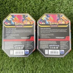 Pokemon TCG Mega Charizard X Y Tins Sealed Set of 2 Phantasmal Flames New - Image 2