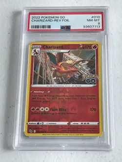 RARE REVERSE HOLO Charizard! PSA 8! NM-MT! Pokemon GO #010/078 - Image 1