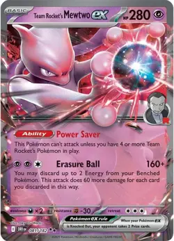 Pokemon TCG Team Rocket's Mewtwo Ex 81/182 Destined Rivals Double Rare NM - Image 1