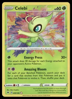 Celebi Amazing Rare SWSH04: Vivid Voltage 009/185 NM Pokemon TCG - Image 1