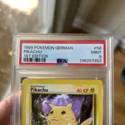 Pokemon PSA 9 Pikachu 1st Edition German Base Set - Image 2