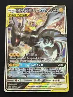 Pokemon TCG Pikachu & Zekrom GX SM168 TAG TEAM Promo Holo 240 HP English - Image 1
