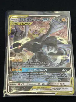 Pokemon TCG Pikachu & Zekrom GX SM168 TAG TEAM Promo Holo 240 HP English - Image 3