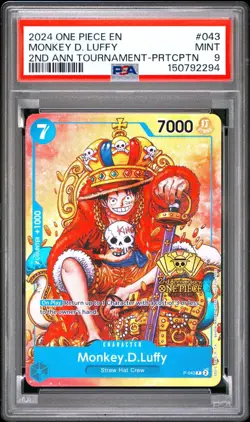 2024 ONE PIECE PROMO 2ND ANNIVERSARY TOURNAMENT MONKEY D. LUFFY PSA 9 - Image 1