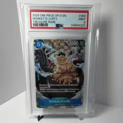 Bandai One Piece Monkey D. Luffy OP13-058 Treasure Rare Foil Eng PSA 9 - Image 1