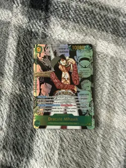 One Piece TCG Dracule Mihawk OP14-119 Manga – Azure Sea’s Seven – Lightly Played - Image 1