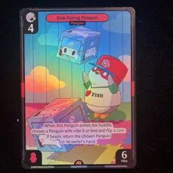 Risk-Taking Penguin FOIL PROMO PUDGY VIBES Enter the Huddle TCG PROMO CARD - Image 1