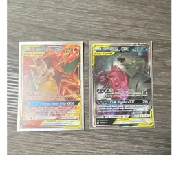 Pokemon TCG GX Holo Card Lot (2) - Charizard Braixen Sableye Tyranitar - Image 1