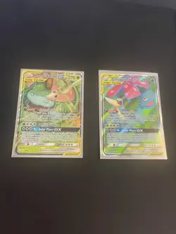 Venusaur & Snivy GX Full Art Holo Card 210/236 and 1/236 Cosmic Eclipse NM - Image 1