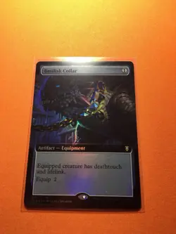 MTG Magic The Gathering Basilisk Collar LP Foil CLB Rare Ex Art Artifact Equip - Image 1