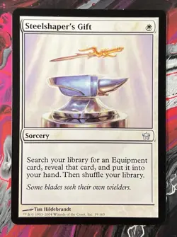 MTG Magic the Gathering Steelshaper's Gift 19/165 Fifth Dawn LP - Image 1