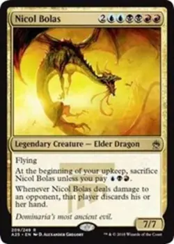 Light Play, English MTG Regular Nicol Bolas Masters 25 Magic the Gathering - Image 1