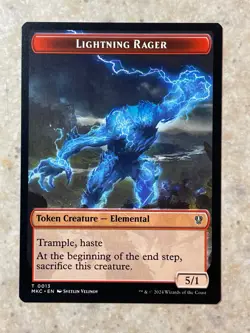 MTG NM Gold // Lightning Rager Token [Murders at Karlov Manor Commander] - Image 2