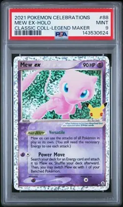 2021 Mew EX #88 Pokemon Celebrations Holo PSA 9 MINT TCG - Image 1