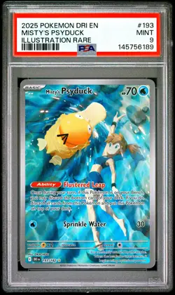 2025 POKEMON DRI EN-DESTINED RIVALS ILLUSTRATION RARE #193 MISTY'S PSYDUCK PSA 9 - Image 1