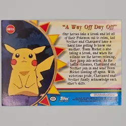 Pokemon Topps "A Way Off Day Off" OR15 Orange Islands Blue Logo Non Holo - Image 2