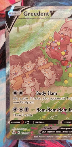 Pokemon TCG Greedent V 257/264 Alternate Full Art – Fusion Strike Pack Fresh NM - Image 3
