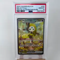 2025 Pokemon SV Black Bolt Meloetta ex Special Illustration Rare #167/086 PSA 10 - Image 1