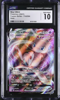 CGC GEM MINT 10 Mew VMAX 2021 Fusion Strike #114/264 Holo Pokemon - Image 1