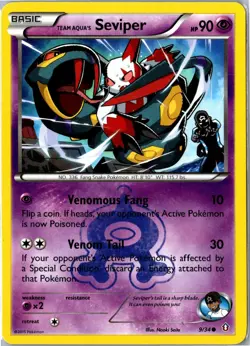 Team Aqua's Seviper Double Crisis 9/34 2015 Common Lightly Played - Image 1