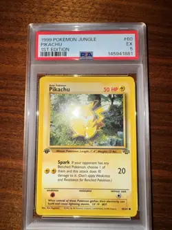 PSA 5 1st Edition Pikachu 60/64 Pokemon Card Jungle Set - WotC TCG - Image 3