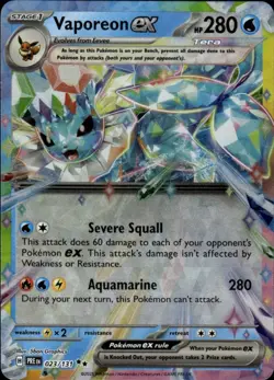 Vaporeon ex 023/131 Holo Double Rare Prismatic Evolutions Pokemon Near Mint - Image 1