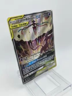 Espeon & Deoxys GX SM240 TAG TEAM GX Promo Holo Pokemon TCG HP 260 English - Image 3
