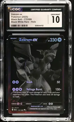 Pokemon GRADED Zekrom ex 172/086 Black Bolt 10 CGC ENGLISH - Image 1
