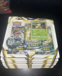 Brilliant Stars Pokemon Leafeon 3 Pack Blister Lot of 8 FREE SHIPPING - Image 1