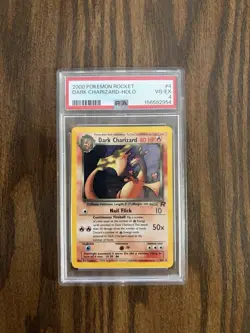 2000 Pokemon TCG Team Rocket Dark Charizard Holo Unlimited 4/82 English PSA - Image 1