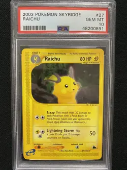 2003 Pokemon Skyridge Raichu 27/144 PSA 10 Gem Mint - Image 1