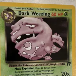 WOTC Pokemon Dark Weezing 14/82 Team Rocket Holo Rare 2000 60 HP - Image 2