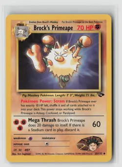 Brock's Primeape #035/132 Gym Challenge Uncommon Pokemon TCG MP - Image 1