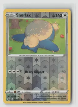 Snorlax #206/264 Swsh08 Fusion Strike Common Reverse Holo Pokemon TCG LP - Image 1