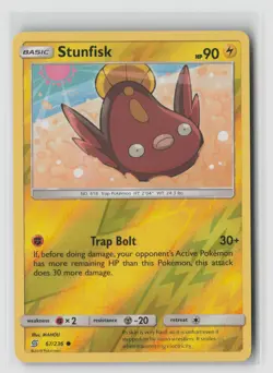 Stunfisk #67/236 Sm - Unified Minds Common Reverse Holo Pokemon TCG LP - Image 1