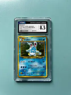 Pokemon Japanese Azumarill 2000 Gold, Silver, to a New World Holo CGC 8.5 - Image 1
